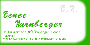 bence nurnberger business card